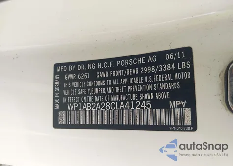 2012 Porsche Cayenne S из США, поврежденный, VIN WP1AB2A28CLA41245